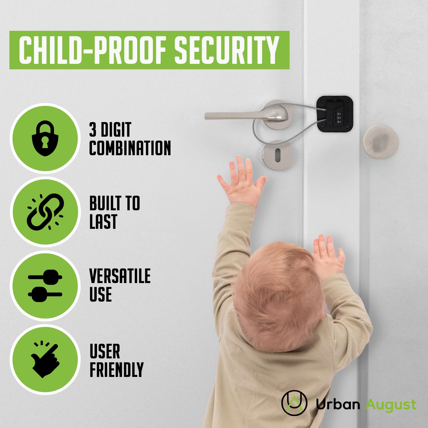 Child Proof Refrigerator Lock โ Cabinet Child Lock, Safety Locks for Toddlers, 2 Pack