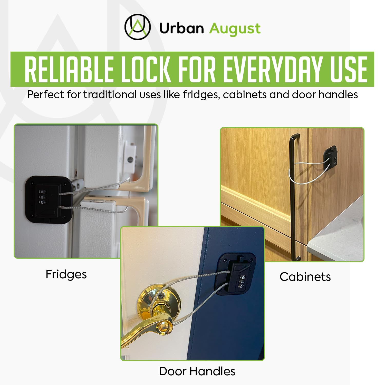 Child Proof Refrigerator Lock โ Cabinet Child Lock, Safety Locks for Toddlers, 2 Pack