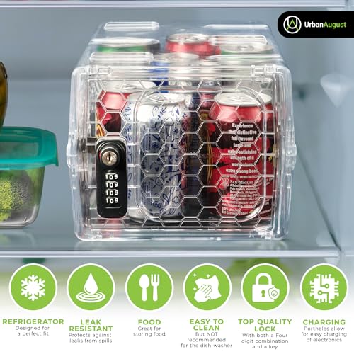 Refrigerator Food Transparent Storage Box with Password Lock