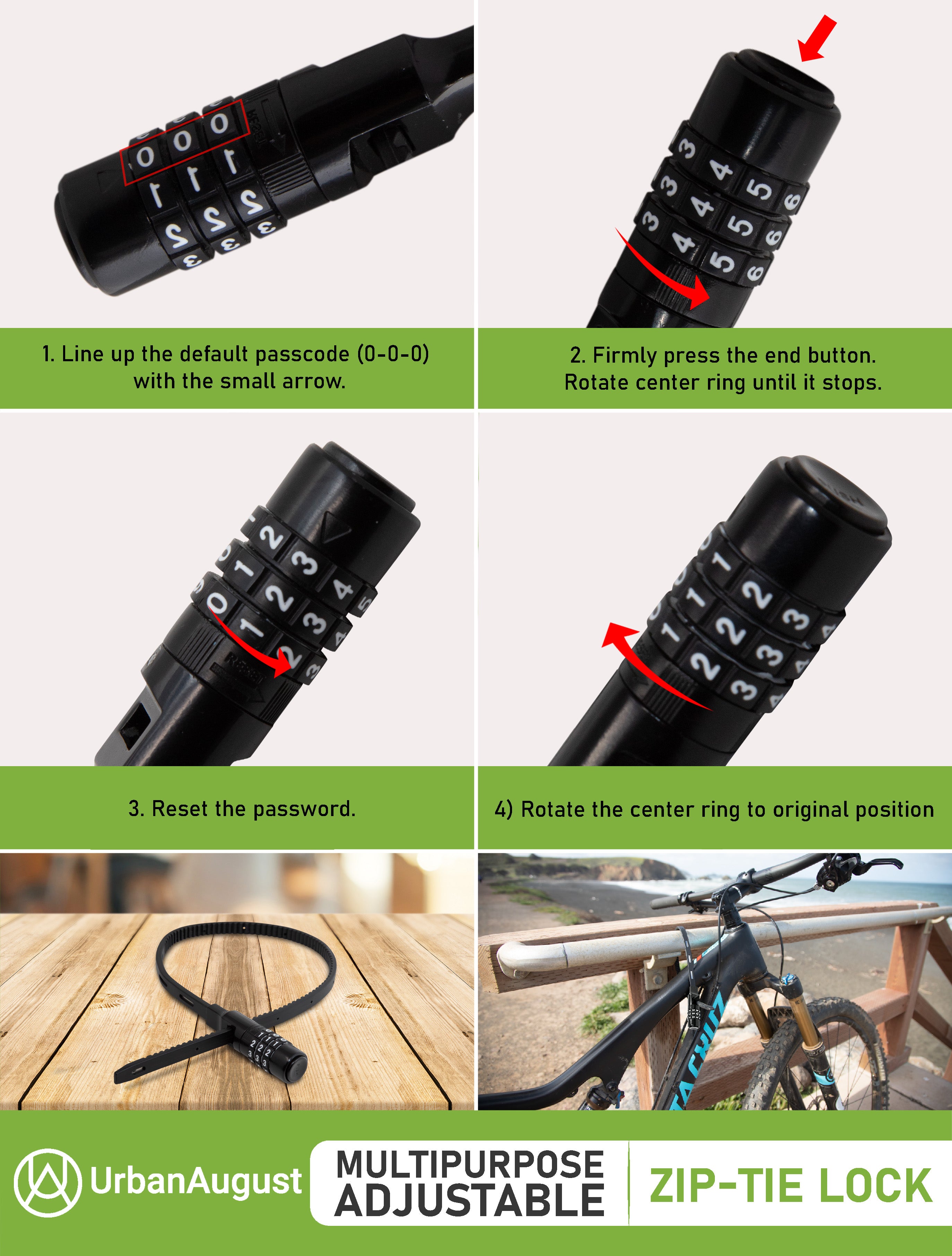 Multi-Purpose Combination Adjustable Zip Lock