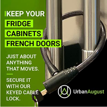 Urban August Fridge Lock: Multi-functional French-door Refrigerator Lock  (Long)