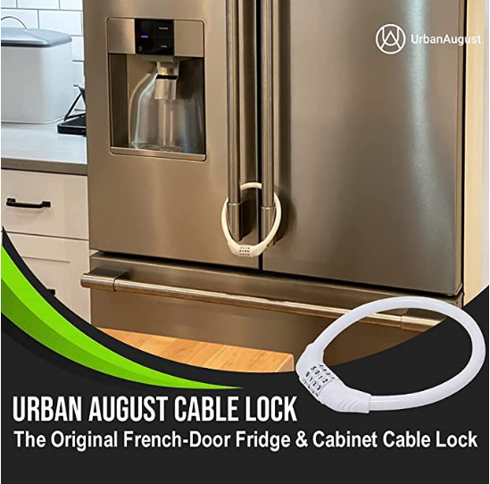 Urban August Refrigerator Lock For Kids Toddler Adult - Child Proof Fridge  Lock With 4-digit Combination Code - Sturdy Multifunctional Lock For